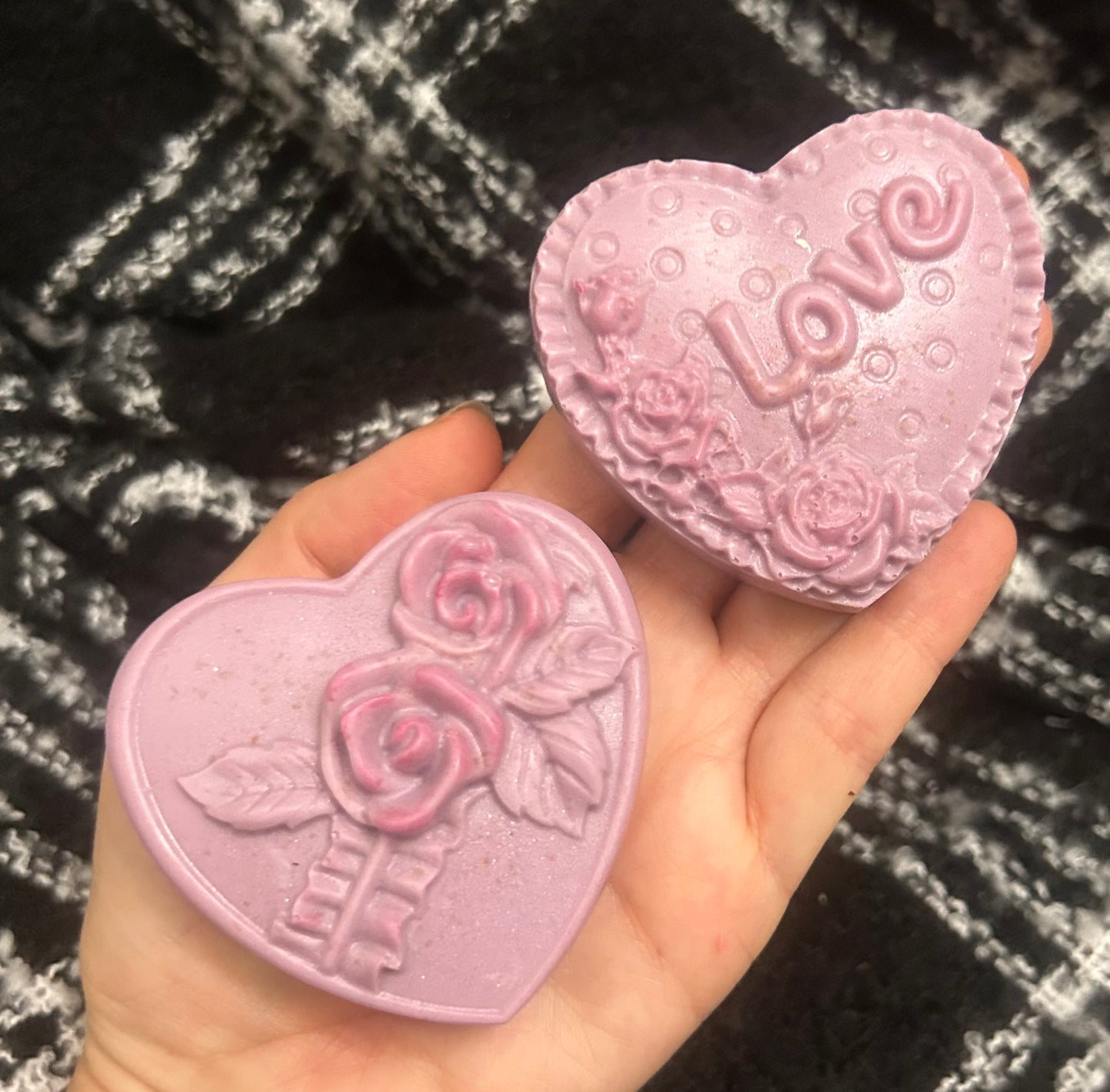 Large Valentine heart hand soaps 