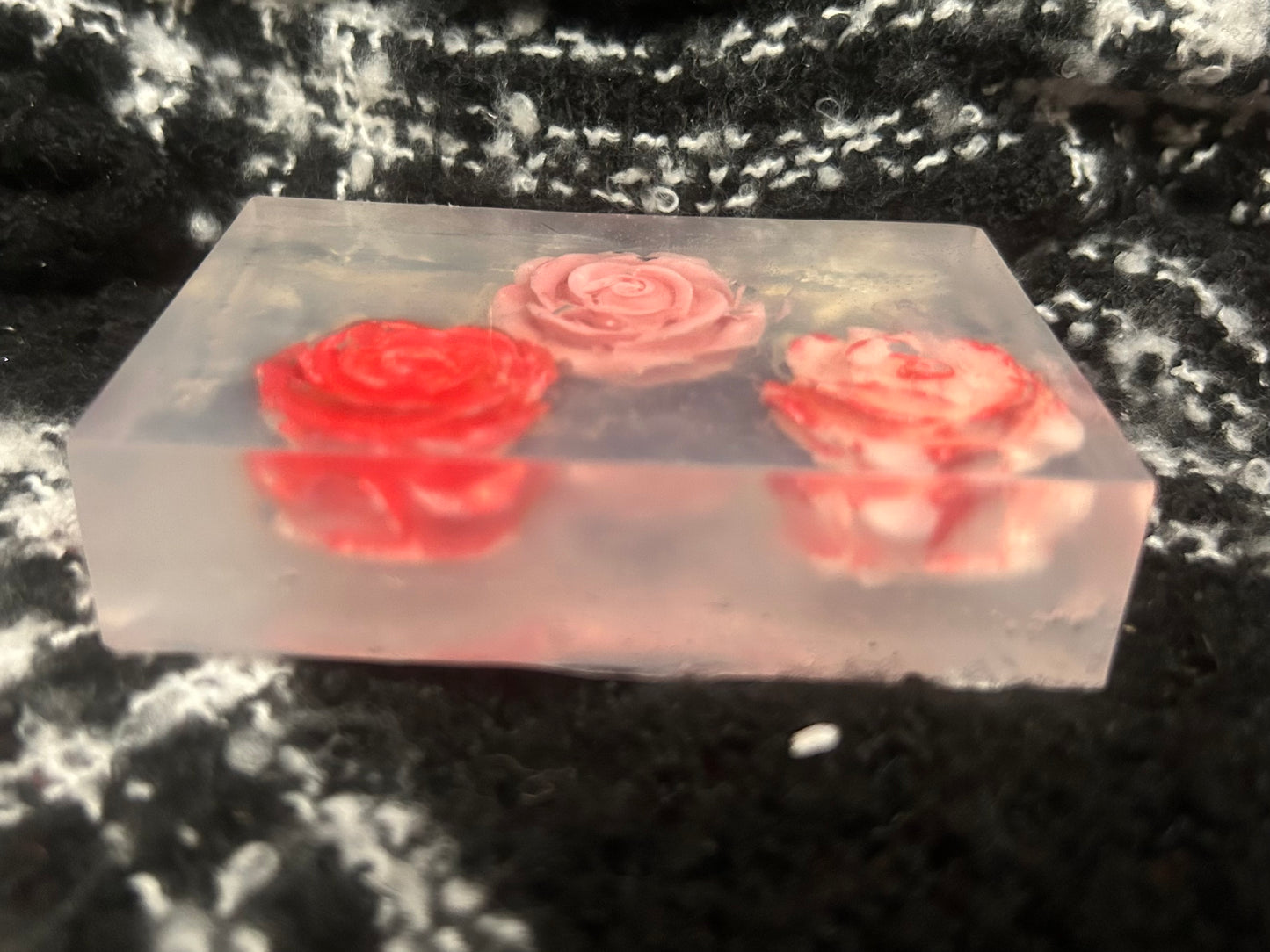 Clear Valentine soap bars ￼