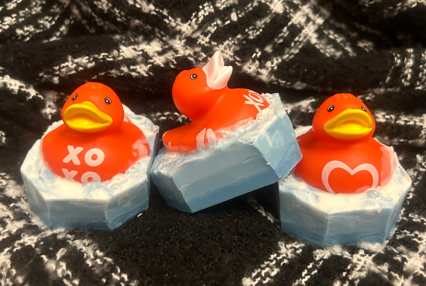 Valentine rubber ducky soap