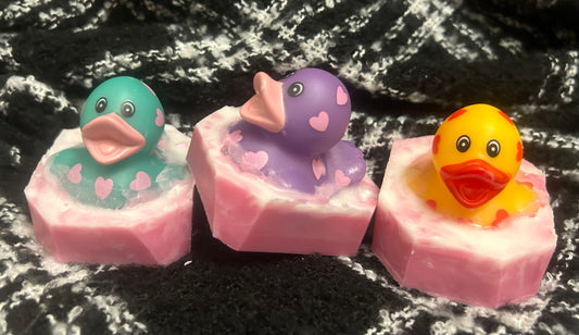 Valentine rubber ducky soap