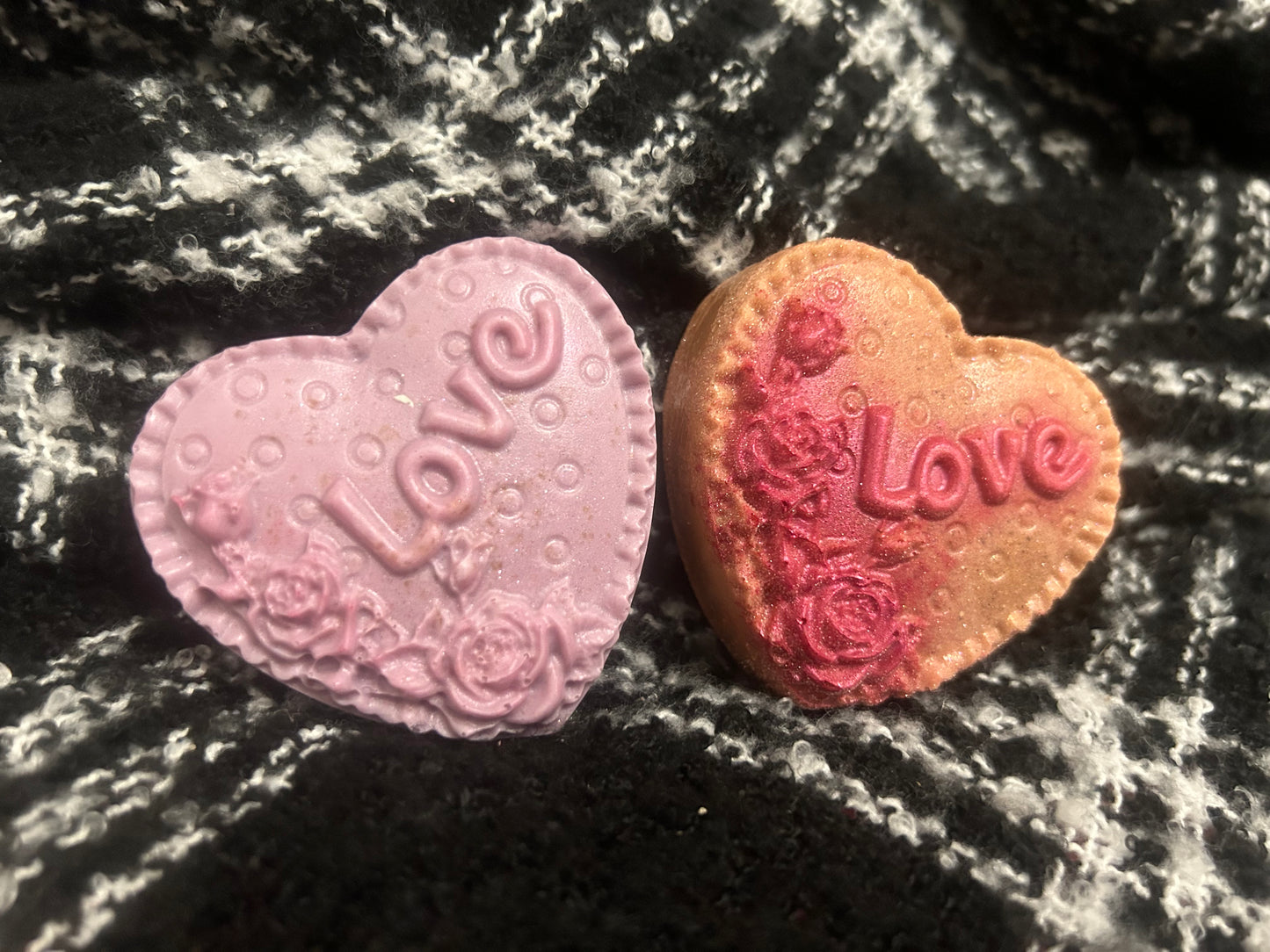 Large Valentine heart hand soaps ￼