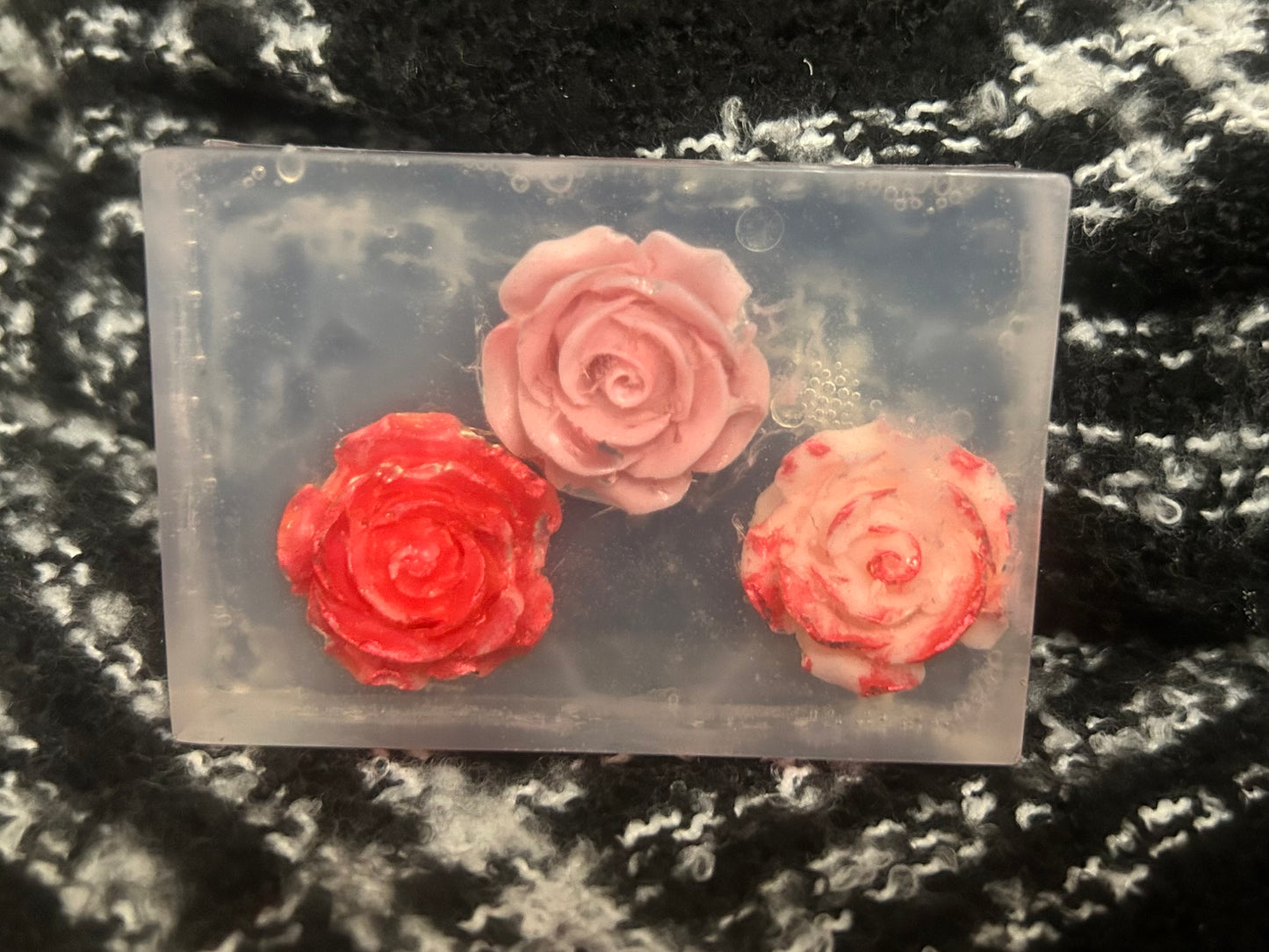 Clear Valentine soap bars ￼