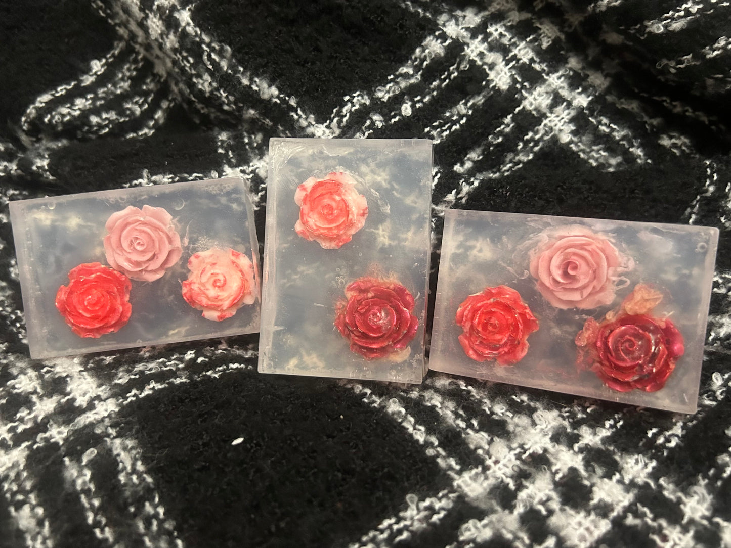 Clear Valentine soap bars ￼