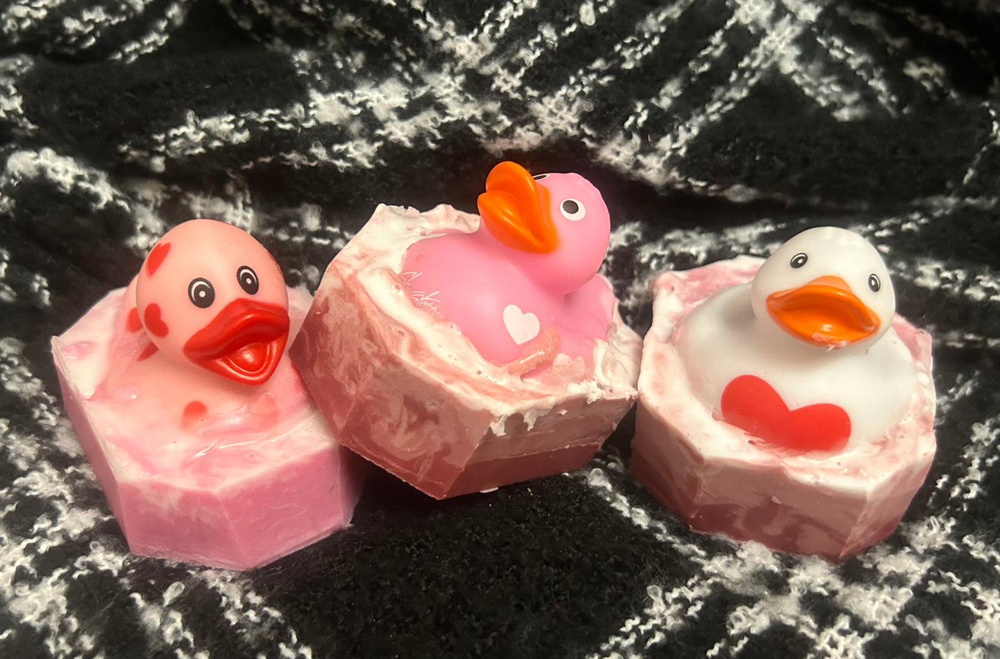 Valentine rubber ducky soap