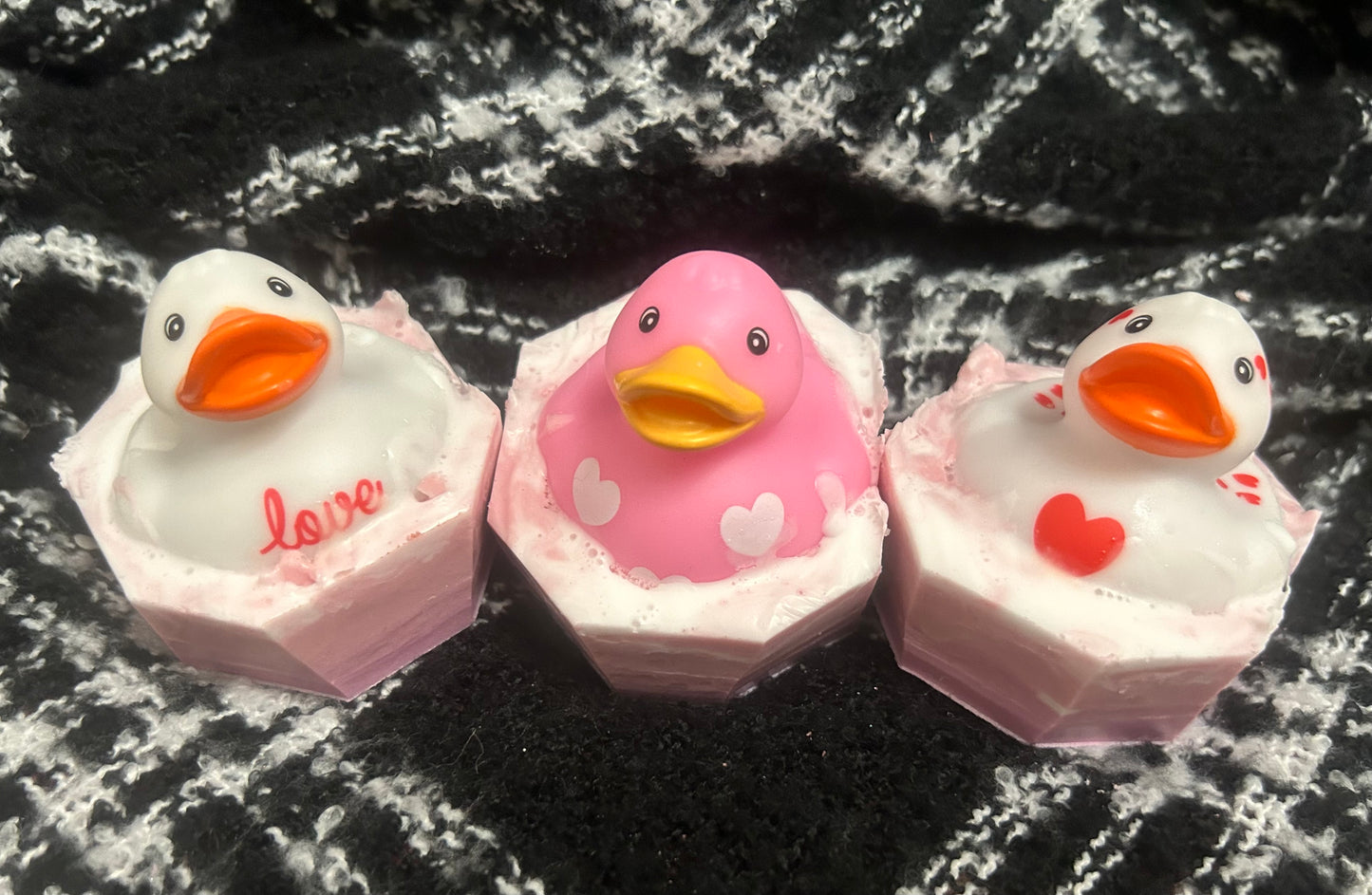 Valentine rubber ducky soap