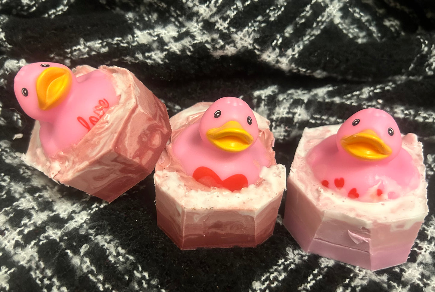 Valentine rubber ducky soap